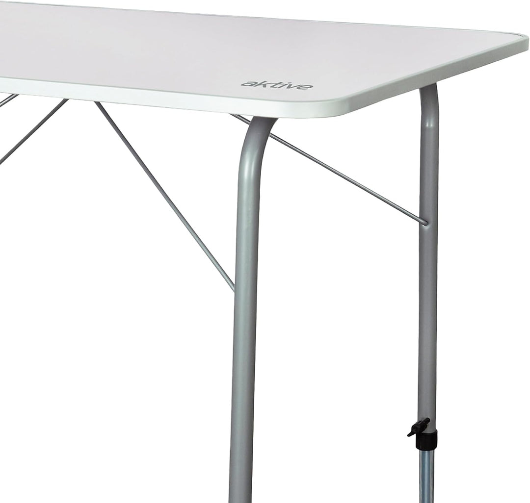 AKTIVE Camping-Klapptisch, höhenverstellbar, Campingtisch, 80 x 60 x 50-69 cm, Aluminiumgestell, Ø22