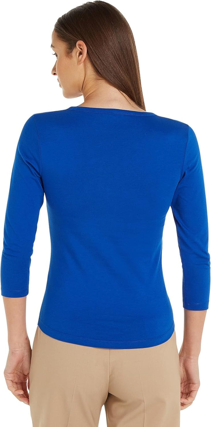 Tommy Hilfiger Damen Langarm Strickoberteile, Blau (Ultra Blue)
