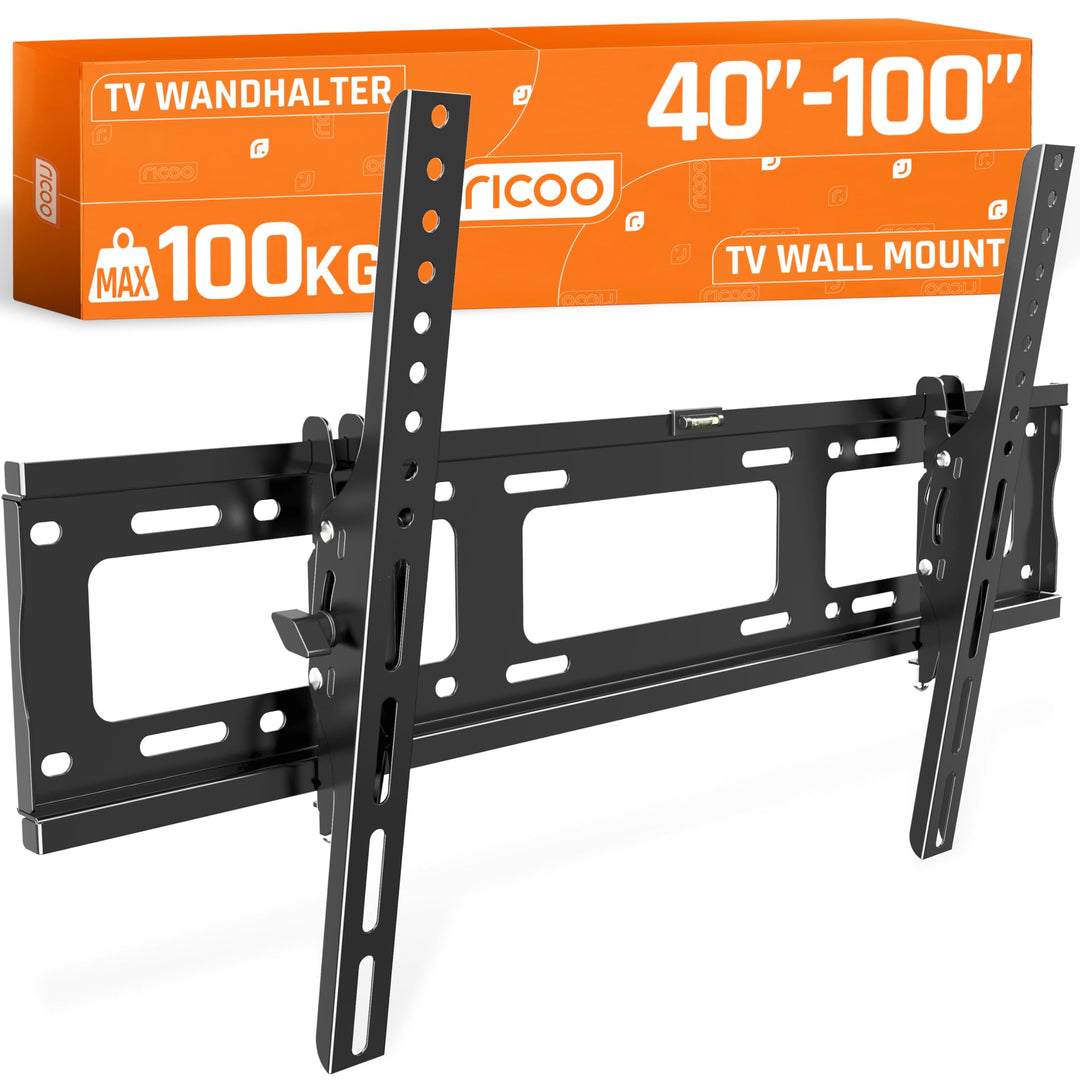 RICOO TV Wandhalterung Fernseher Neigbar Flach Slim für 37-80 Zoll, Universal TV Halterung R07, Fern