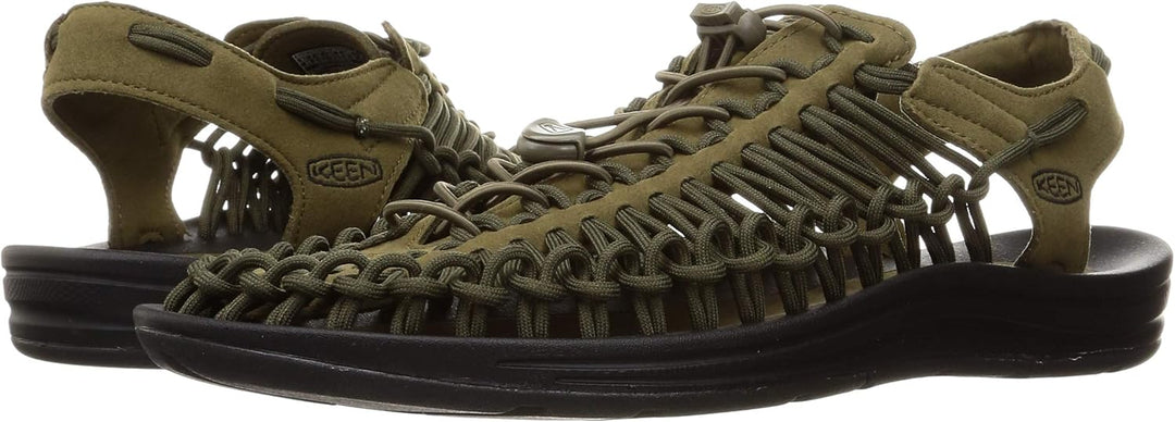 KEEN Herren Uneek Sandalen 42 EU Dark Olive Black, 42 EU Dark Olive Black