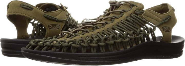 KEEN Herren Uneek Sandalen 42 EU Dark Olive Black, 42 EU Dark Olive Black