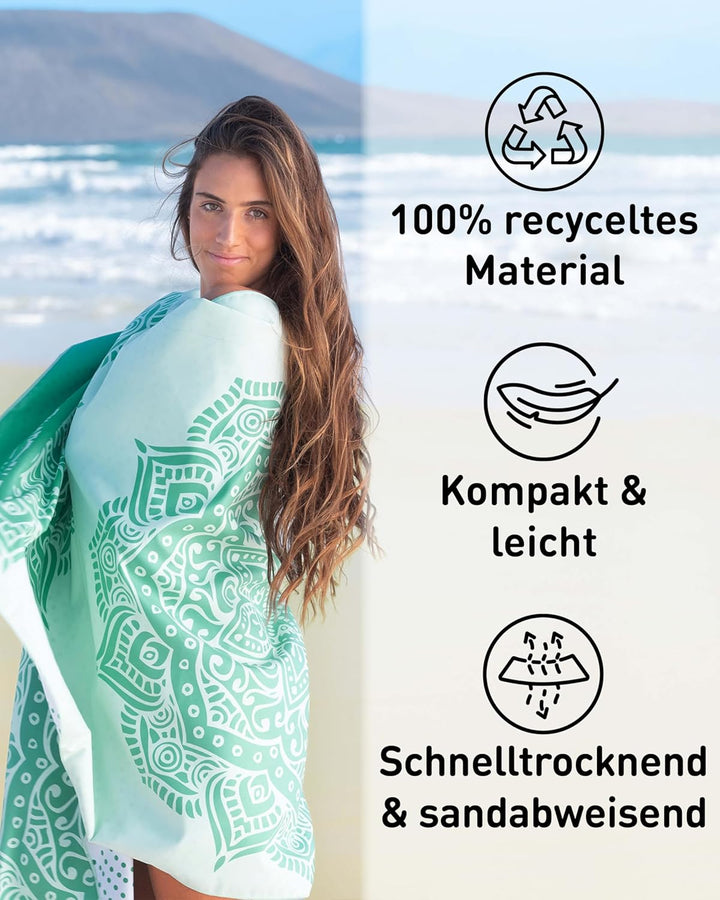 Fit-Flip Strandtuch XXL aus Mikrofaser - leicht und schnelltrocknend - 100% recyceltes Strandhandtuc