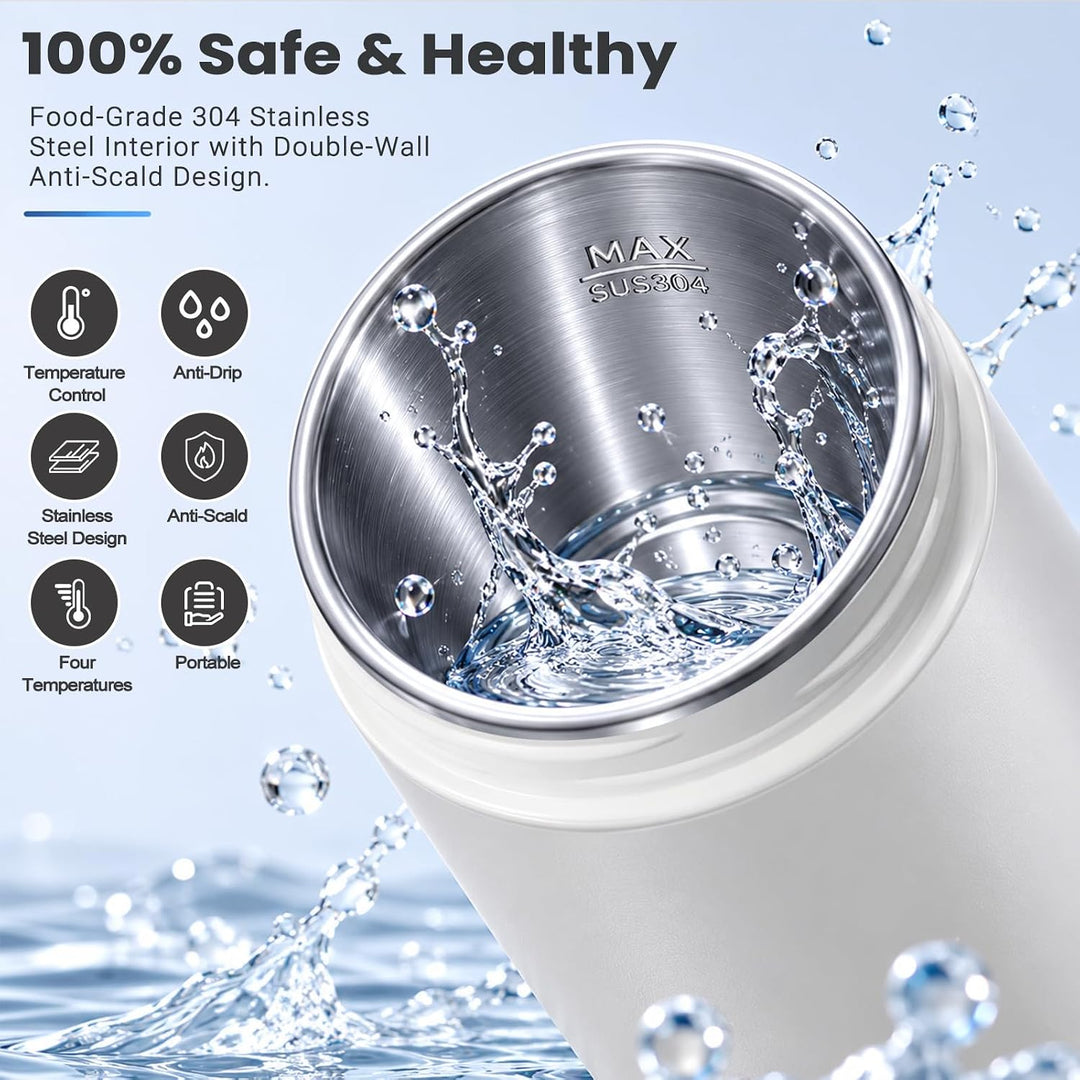 400ML Mini Wasserkocher Klein, 300W 220V Elektrischer Reisewasserkocher, Schnellkoch-Heizbecher mit