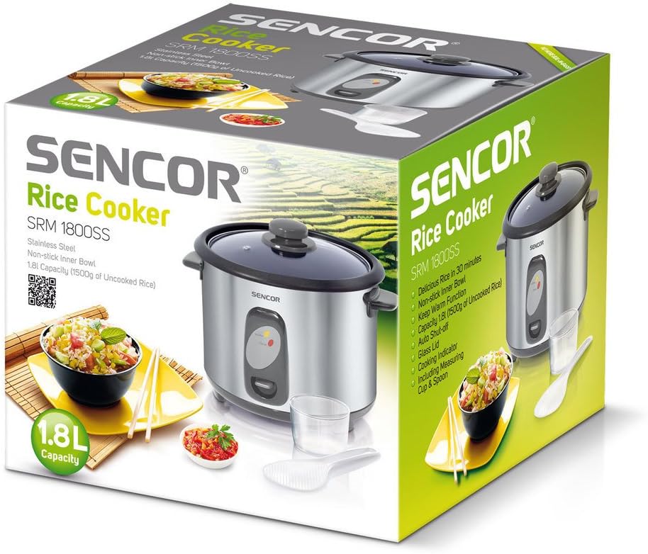 SENCOR SRM 1800SS Reiskocher, Stainless Steel, Silber