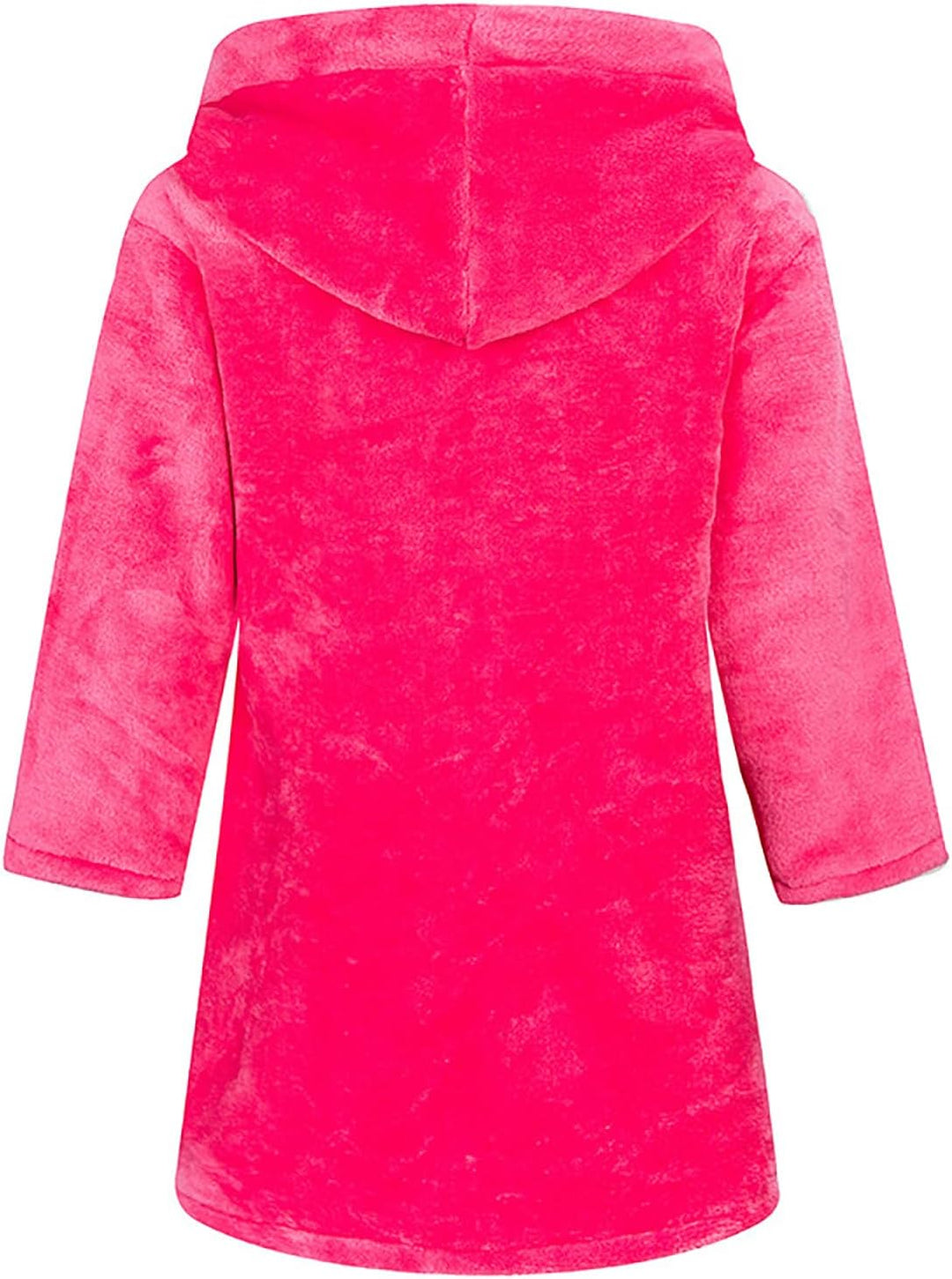 Bademantel für Mädchen, einfarbig, mit Kapuze, Flanell-Fleece-Bademantel für Jungen rosarot 5-6 Jahr