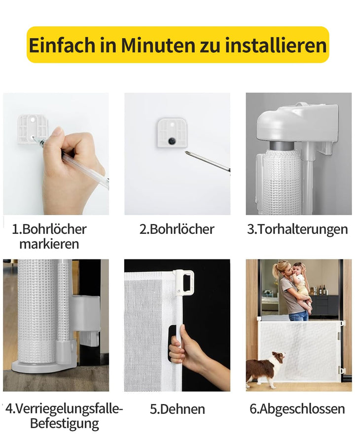 2 Pack Treppenschutzgitter Ausziehbar 0-140cm,Türschutzgitter Ausziehbar mit Treppenschutz & Kinders