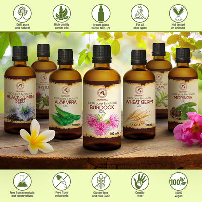 Klettenwurzel Öl 100ml - Rein Klettenwurzelöl - Arctium Lappa Wurzel - Klettenöl - Bestes Kuröl und