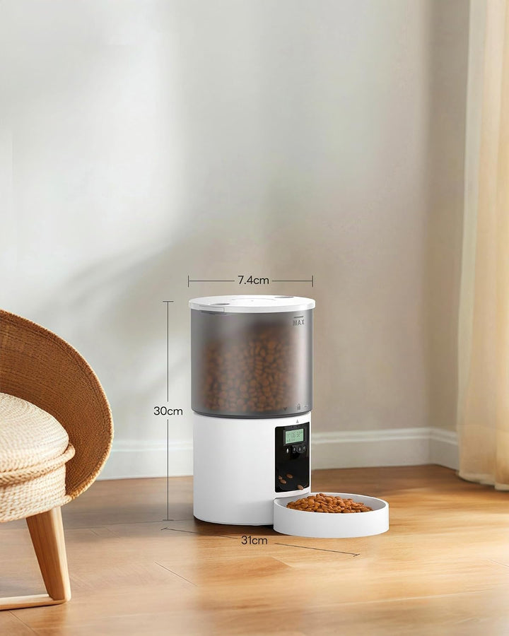 Futterautomat Katze Katzenfutter Automat mit Timer: Futternapf mit Automatic Futterautomat 4L - 10s-