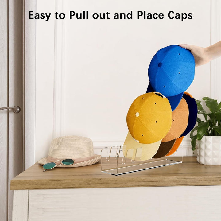4 Stück Cap Halter, Acryl Cap Organizer Fasst 28 Baseballkappen, Desktop Kappenhalter Keine Installa