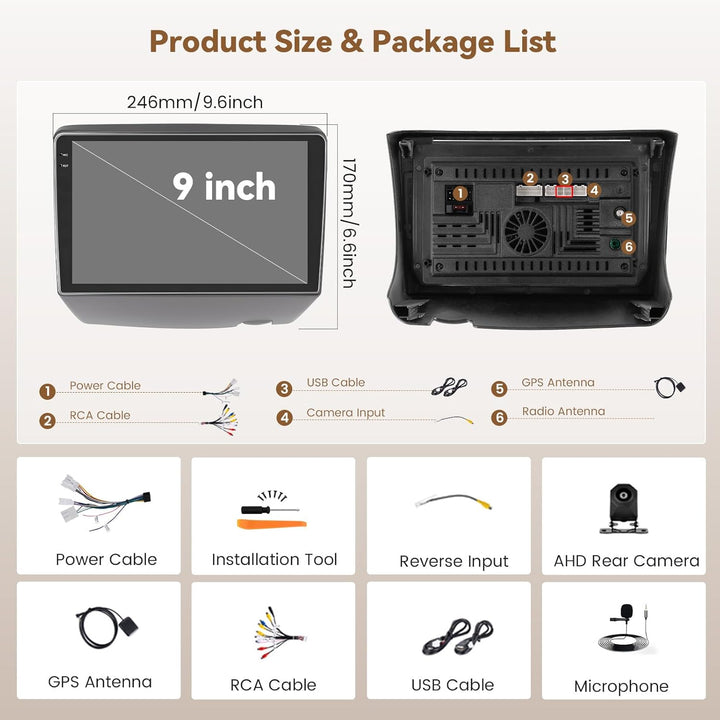 Hikity Android 15 4+64G Autoradio für Toyota Vitz XP10 Yaris Platz Echo 1999-2005 mit 9 Zoll Incell