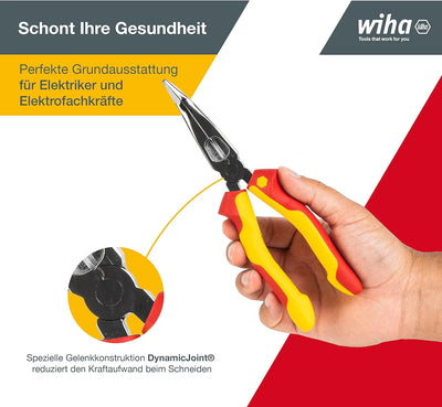 Wiha Flachrundzange Professional electric mit Schneide gebogene Form, ca. 40° Zuführen leicht gemach