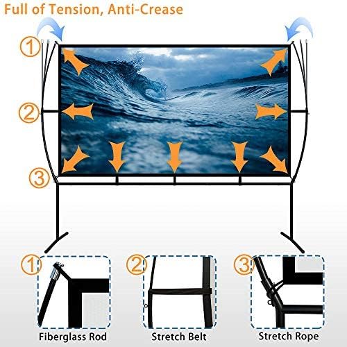 Leinwand Beamer 266X150Cm (120'') 16:9 Mobile Beamer leinwand Einfach Montage Und Bedienung Eeignet