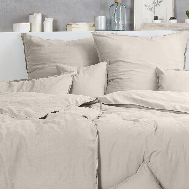 Enrico Coss Bettwäsche Stonewashed leinen, 1 Bettbezug 240 x 220 cm + 2 Kissenbezüge 80 x 80 cm Lein