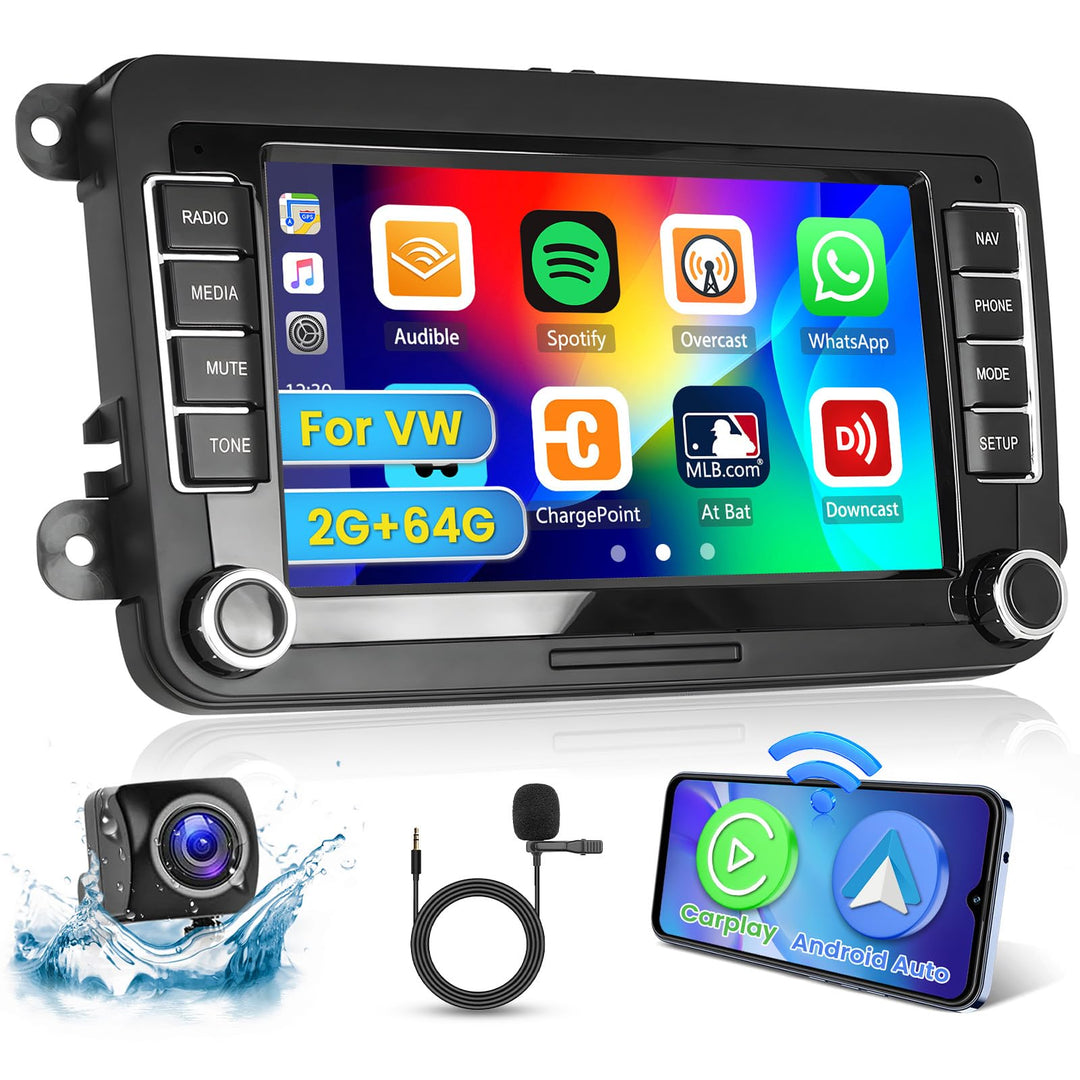 [2G+64G] Hikity Autoradio Navi Für VW Golf 5 Golf 6 T5 Touran EOS Polo Passat Sharan Android Wireles