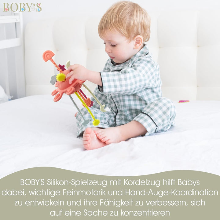 BOBY’S Activity Greifball Baby Spielzeug Silikon Beissring sensorisches Montessori Motorik Spielzeug