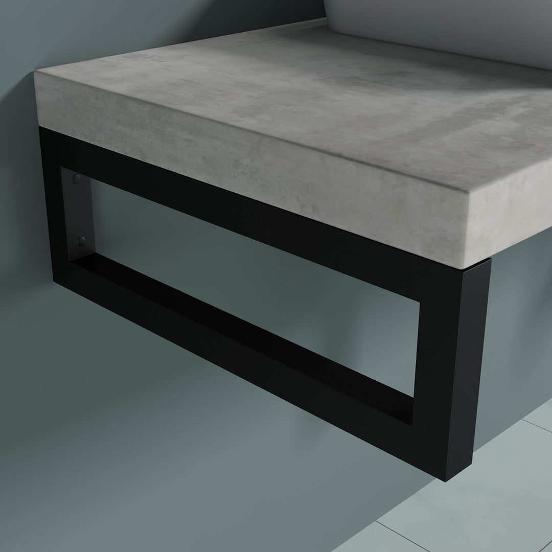 Sogood 3 Stück Edelstahl Waschtischkonsole schwarz 50x3x15 cm WH01 Regalträger Regalhalter 50cm Schw