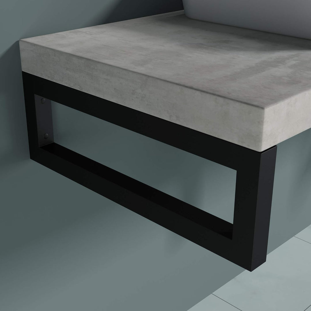 Sogood 1 Stück Edelstahl Waschtischkonsole schwarz 50x3x15 cm WH01 Regalträger Regalhalter Regalträg