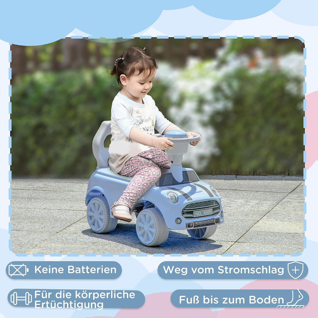 AIYAPLAY Rutschauto Rutschfahrzeug Kinderfahrzeug für 18-36 Monate Kinder Hellblau, Hellblau