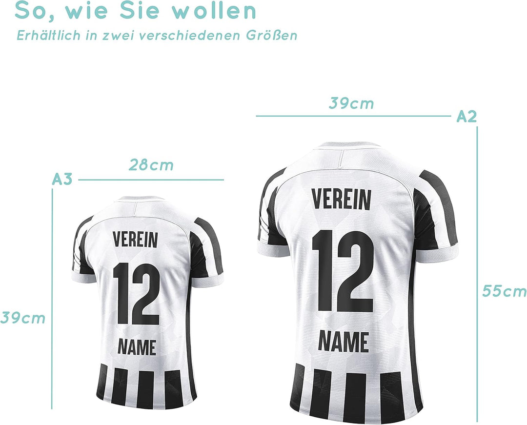 Elbeffekt Trikotlampe für Turin Fans aus Holz - personalisierbares Geschenk - schenke Dein individue