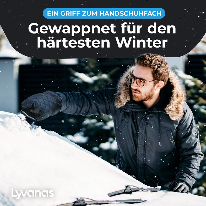 Eiskratzer Auto mit Handschuh TESTSIEGER 2025* - “Eismonster” Profi Scheibenkratzer Auto trifft auf