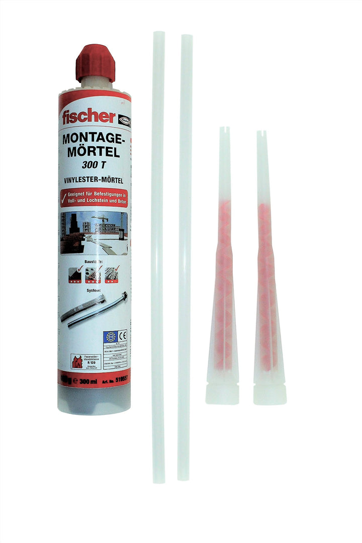 Fischer Montagemörtel 300 T, 1 Kartusche 490 g, 2x FIS Statikmischer, 2x SN-TEC Mischer Verlängerung