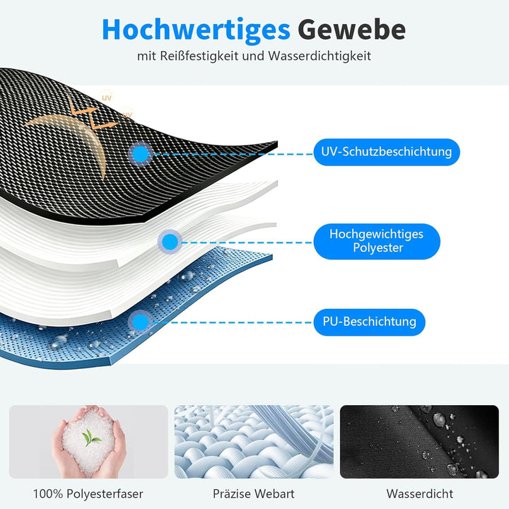 Sonnensegel Rechteckig, Terrassen Windschutz mit Seil, Sonnensegel Wasserdicht mit ösen, Sonnenschut