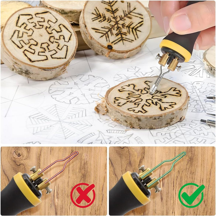 Luriseminger Pyrographie Maschine, 60W Holzverbrennungs Kit mit 30 Pyrography Drahtspitzen, 100-800℃
