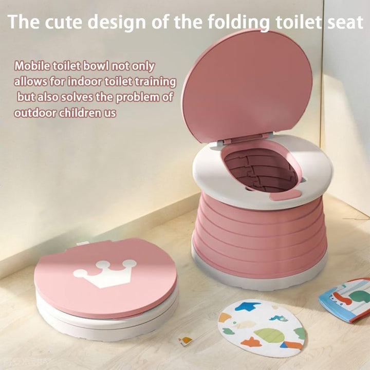 Zusammenklappbarer Toilettensitz für Kinder, Töpfchen Für Kinder, Tragbares Reise-Klapptöpfchen Für