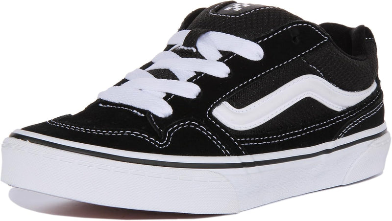 Vans Unisex Kinder Caldrone Sneaker 39 EU Suede Mesh Black White, 39 EU Suede Mesh Black White