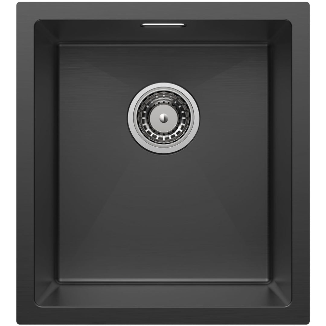 CECIPA Spülbecken Schwarz 40x44cm, Spüle Schwarz Anthrazit, Küchenspüle Edelstahl Rechteckig, Modern