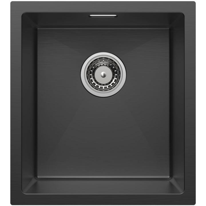 CECIPA Spülbecken Schwarz 40x44cm, Spüle Schwarz Anthrazit, Küchenspüle Edelstahl Rechteckig, Modern