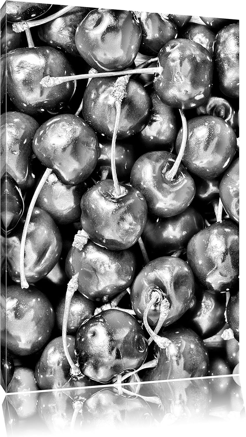 Pixxprint Cherry Kirschen Fruit / 100x70cm Leinwandbild bespannt auf Holzrahmen/Wandbild Kunstdruck