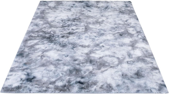 carpet city Teppich Hochflor Wohnzimmer - Einfarbig Grau-Silber 120x170 cm Rechteckig - Weicher Wohn