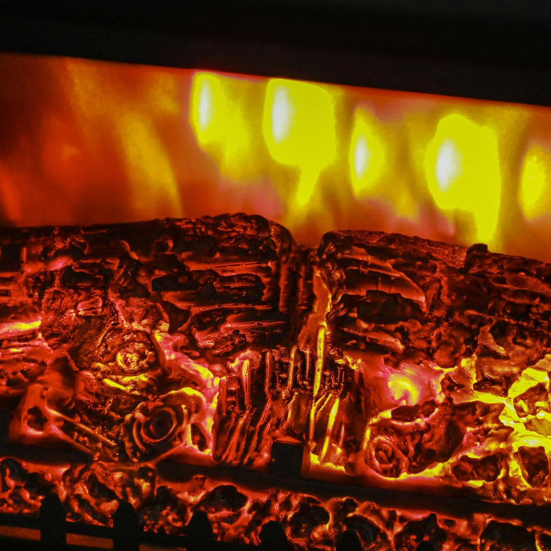 HOMCOM Elektrokamin Elektrischer Kamin mit Heizung, LED-Flammeneffekt, 1800 W Standkamin mit niedrig
