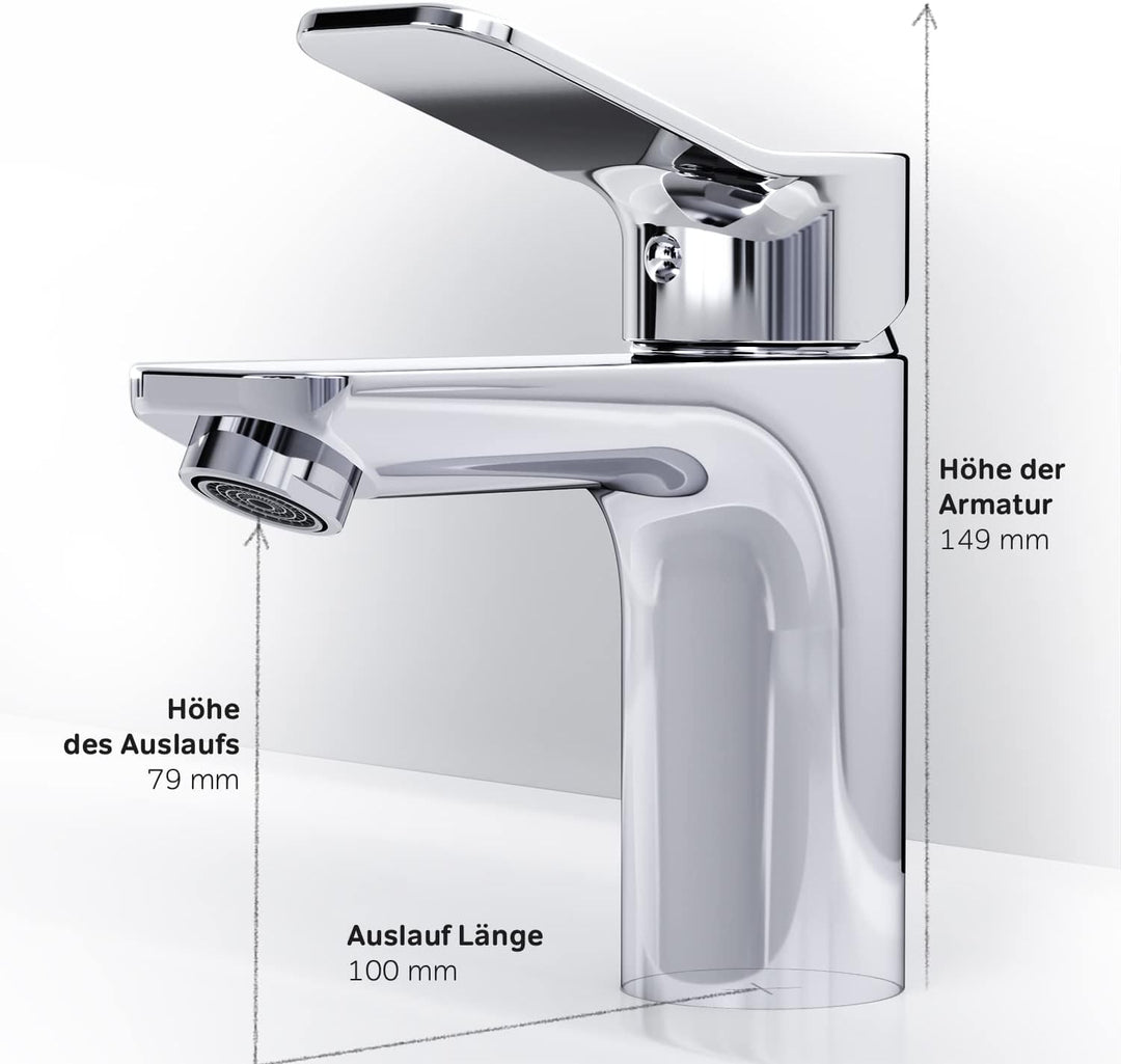 AM.PM X-Joy Waschtischarmatur mit Einhebelmischer | SoftMotion Keramikkartusche, Neoperl Aerator | k