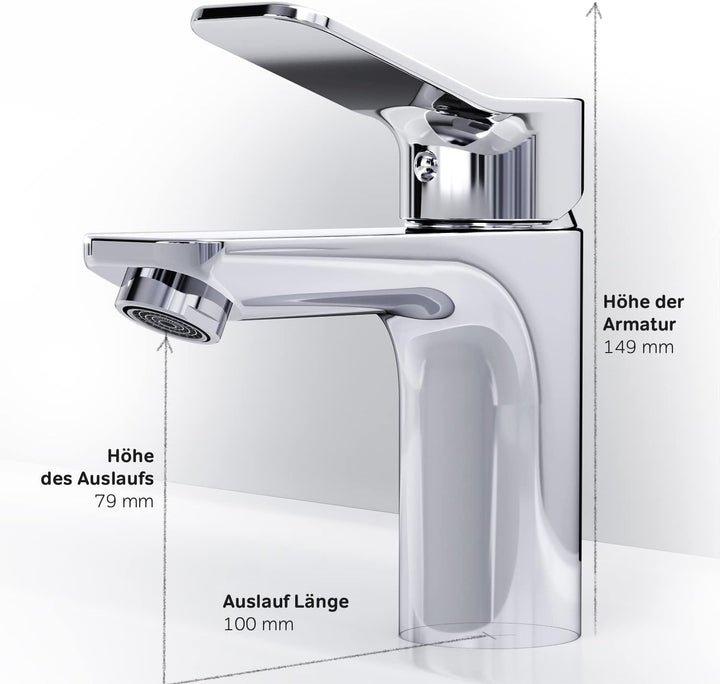 AM.PM X-Joy Waschtischarmatur mit Einhebelmischer | SoftMotion Keramikkartusche, Neoperl Aerator | k