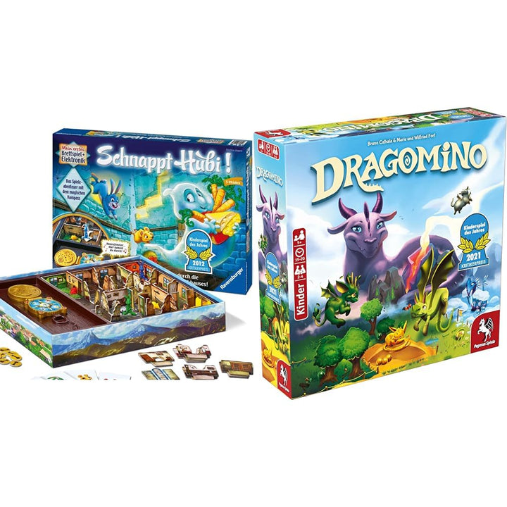 Ravensburger Schnappt Hubi, Gesellschafts- und Familienspiel & Pegasus Spiele 57111G - Dragomino *Ki