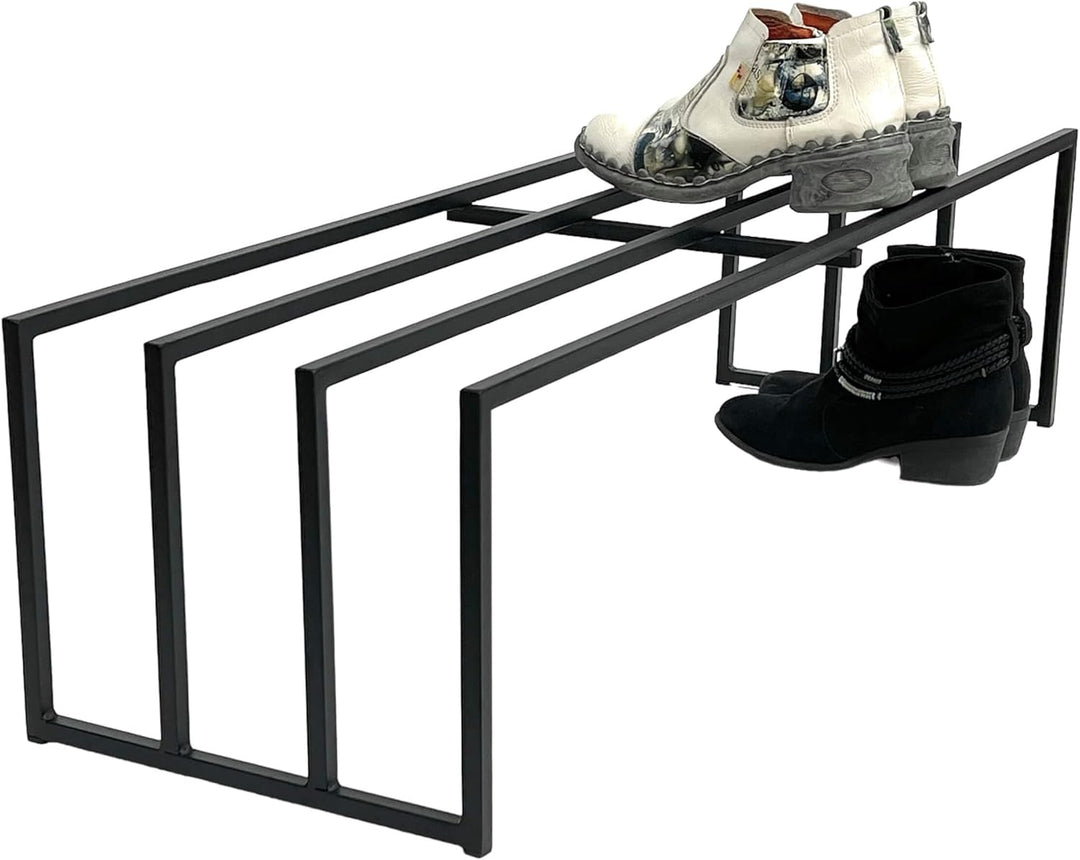 DanDiBo Schuhregal Metall Schwarz 1 Ebene 96551 Schuhablage Schuhständer Modern Stabil Massiv Schuhs