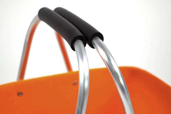 Kobolo Filzkorb Einkaufskorb Korb - Klappbügel - Filz - grau orange - 36x22x18 cm