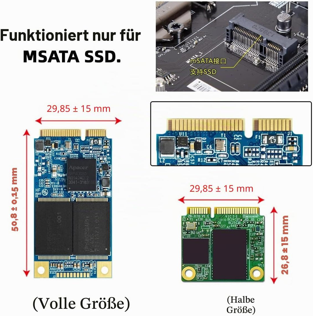 NFHK Dual MSATA Mini-SATA SSD Karte JOBD Raid0 Span Bridge zu 2.5inch SATA Combo HDD Festplattengehä
