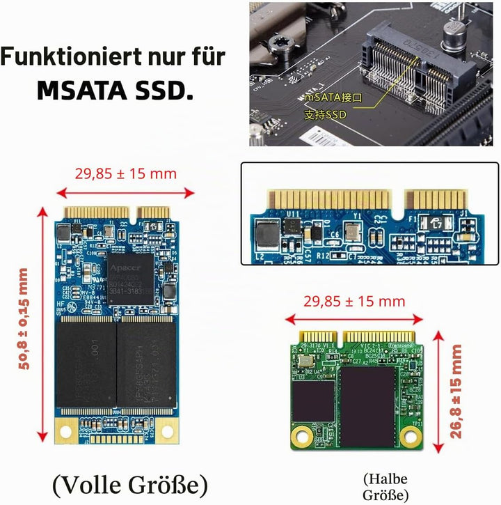 NFHK Dual MSATA Mini-SATA SSD Karte JOBD Raid0 Span Bridge zu 2.5inch SATA Combo HDD Festplattengehä