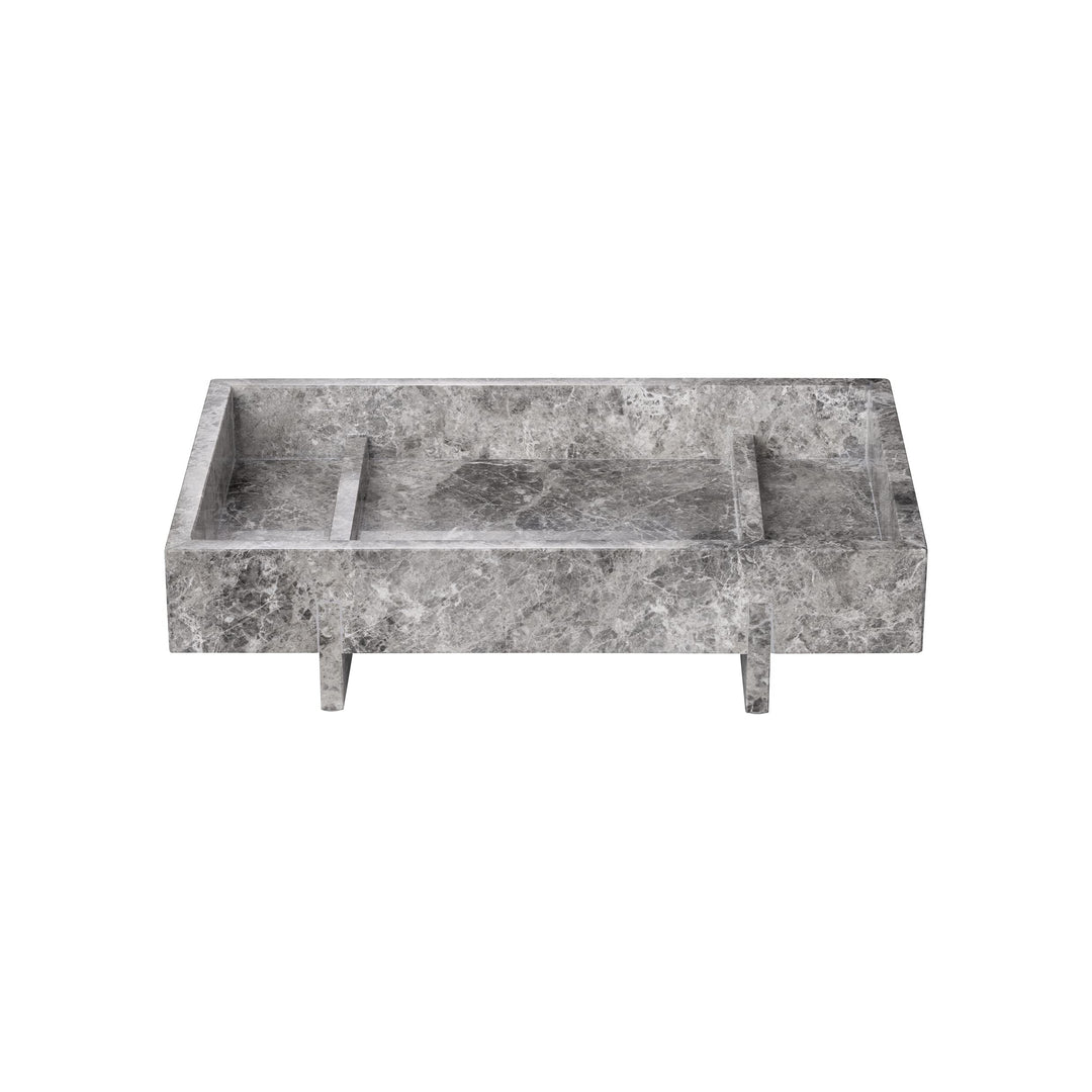 blomus Marmor Tablett -ABENTO- Serviertablett Organizer 7,5x30x18cm (LxBxH) (Sharkskin) (66663) 7,5