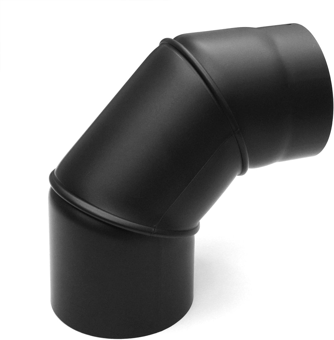 raik Rauchrohrbogen/Ofenrohrbogen 0-90° drehbar 3-teilig 160 mm Durchmesser Stahlblech 2 mm Schwarz