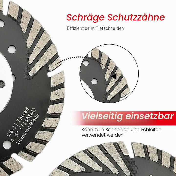 DT-DIATOOL Diamant Trennscheibe 2 Stücke 125 mm x M14 Turbo Sägeblatt mit Schutzzähne zum Schneiden
