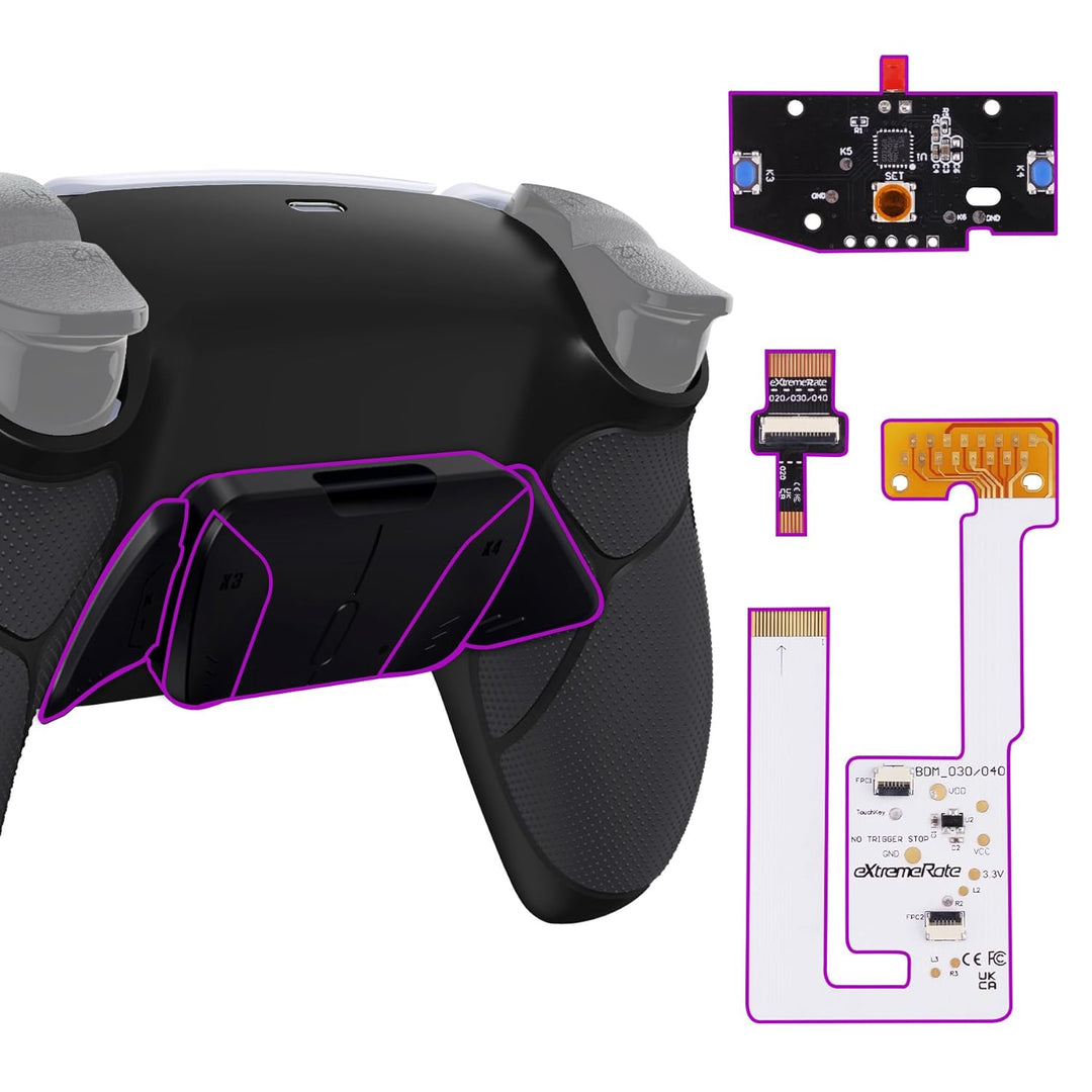 eXtremeRate Programmierbar RISE4 Remap Kit für ps5 Controller BDM-030/040,Remap Board&Rückplate Gehä
