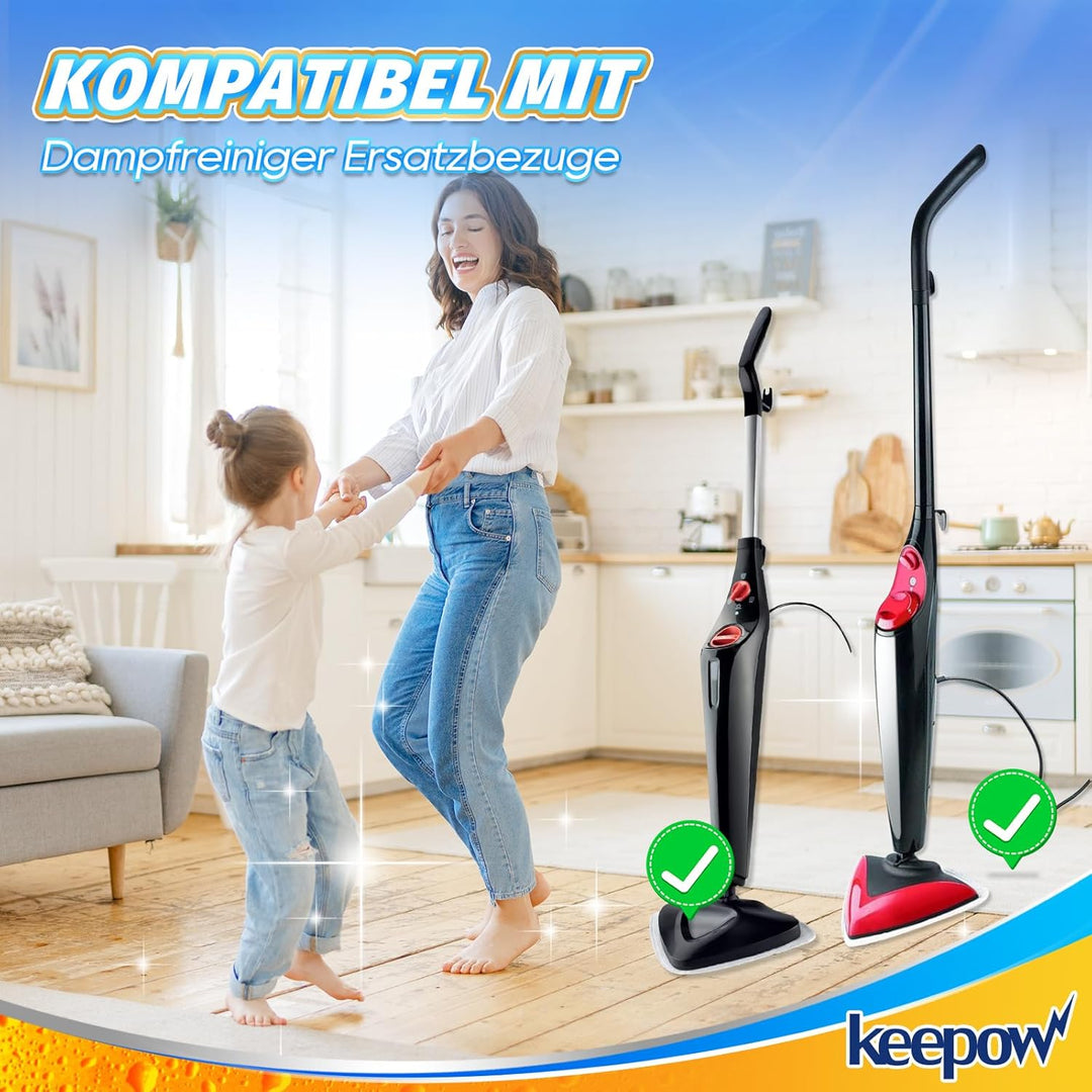 KEEPOW 8 Stück Dampfreiniger Ersatzbezug für Vileda Steam Dampfreiniger, Dampfreiniger Ersatzbezüge