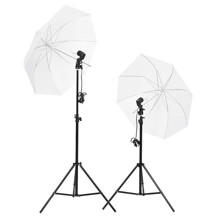 Fotostudio-Set mit Beleuchtung, Hintergrund und Reflektor für professionelle Porträt- und Produktfot