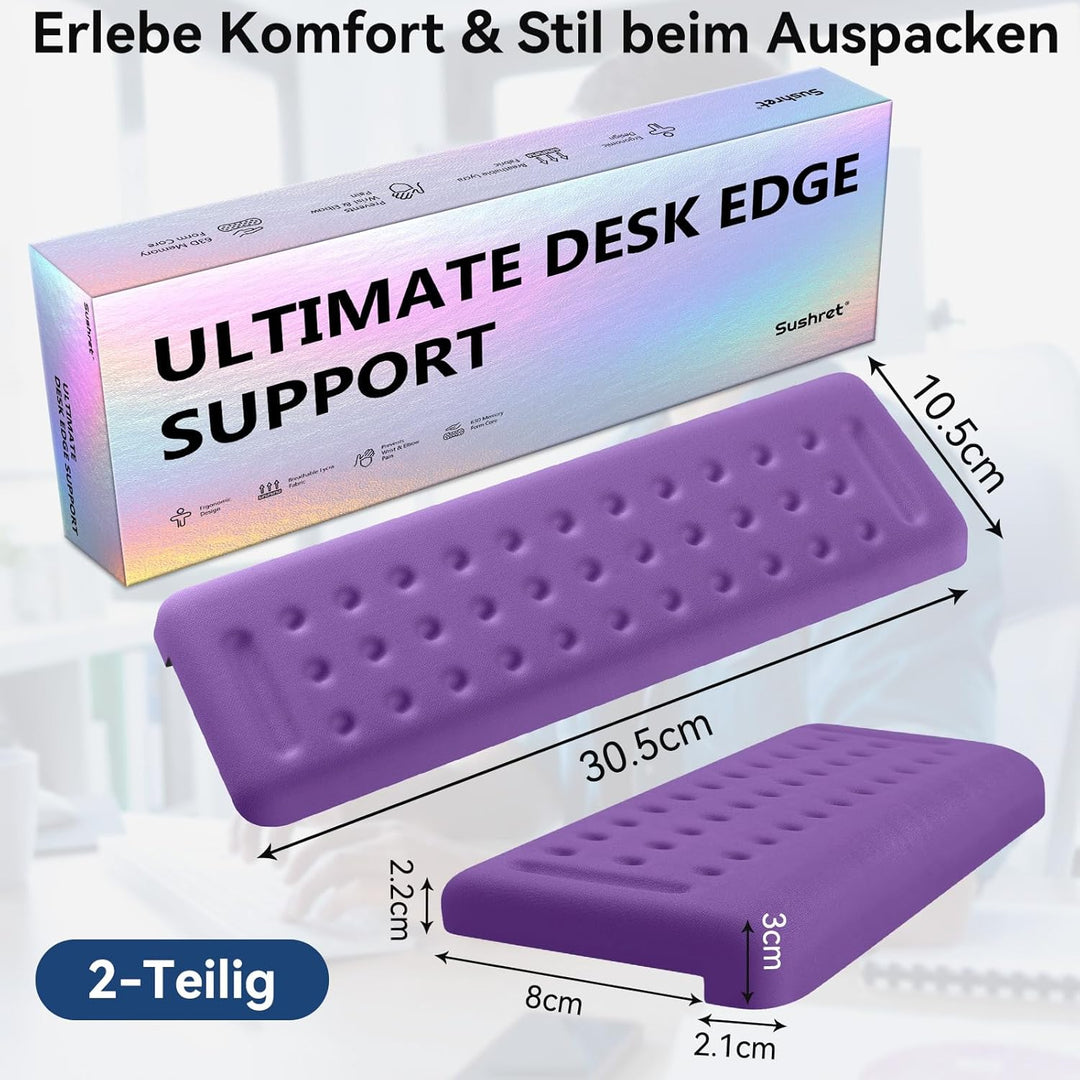L-förmige Armauflage für Schreibtischkante, 2er Set Memory-Schaum Handgelenkauflage & Ellbogenauflag