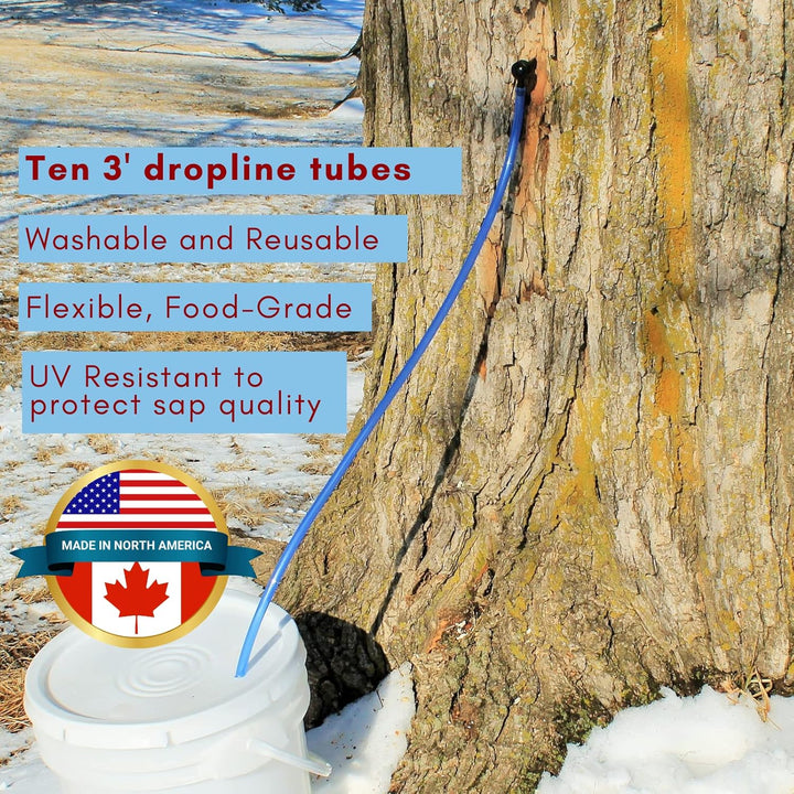 Ahornsirup Tree Tapping Kit - (10) Wasserhähne + (10) 3 Fuss Drop Line Tubes + (2) 1 Quart Ahorn-Saf