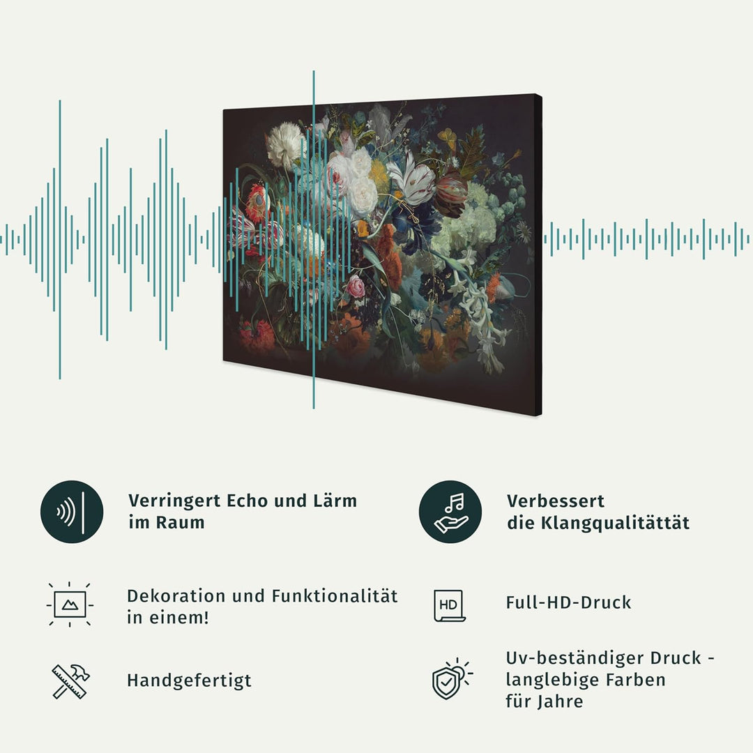 murando Akustikbild Blätter 120x80 cm Bilder Akustikschaum Hochleistungsschallabsorber Schallschutz